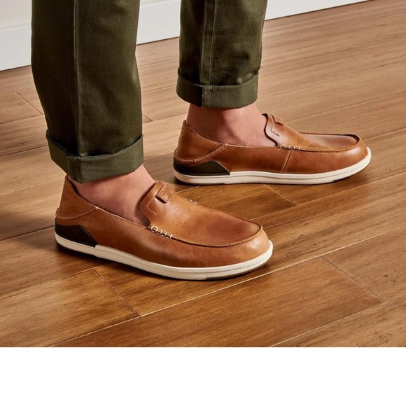 Olukai Kalia Nubuck Leather Slip-On Beach Men's Sneakers Shoes - Main Image